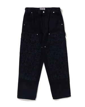 Jean Bape Line Patch Denim Double Knee Travail Bleu Marine Bleu Homme | UMZ-51240294